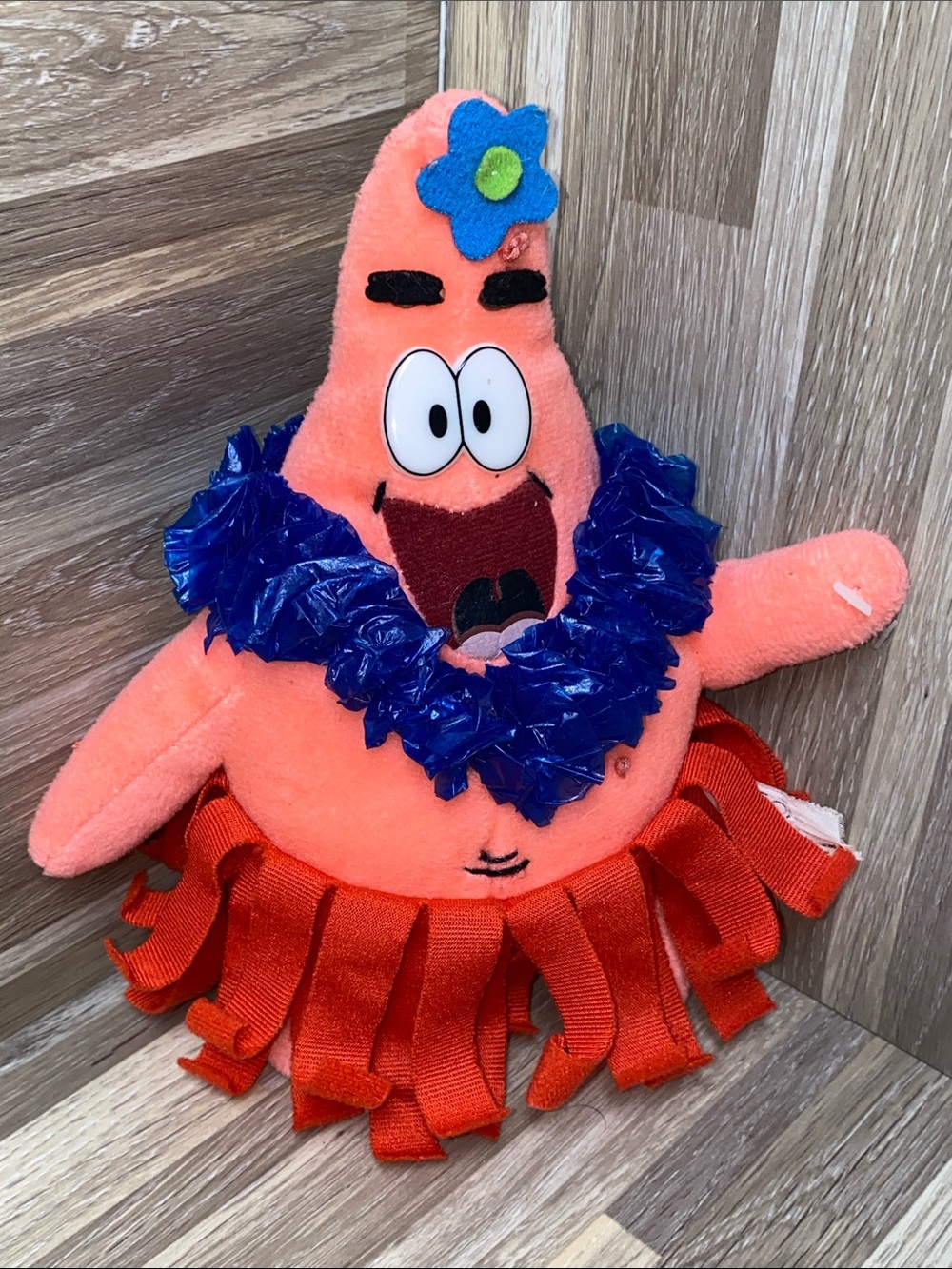 SpongeBob SquarePants vintage Patrick star in Blue Lei and Red Hula Skirt